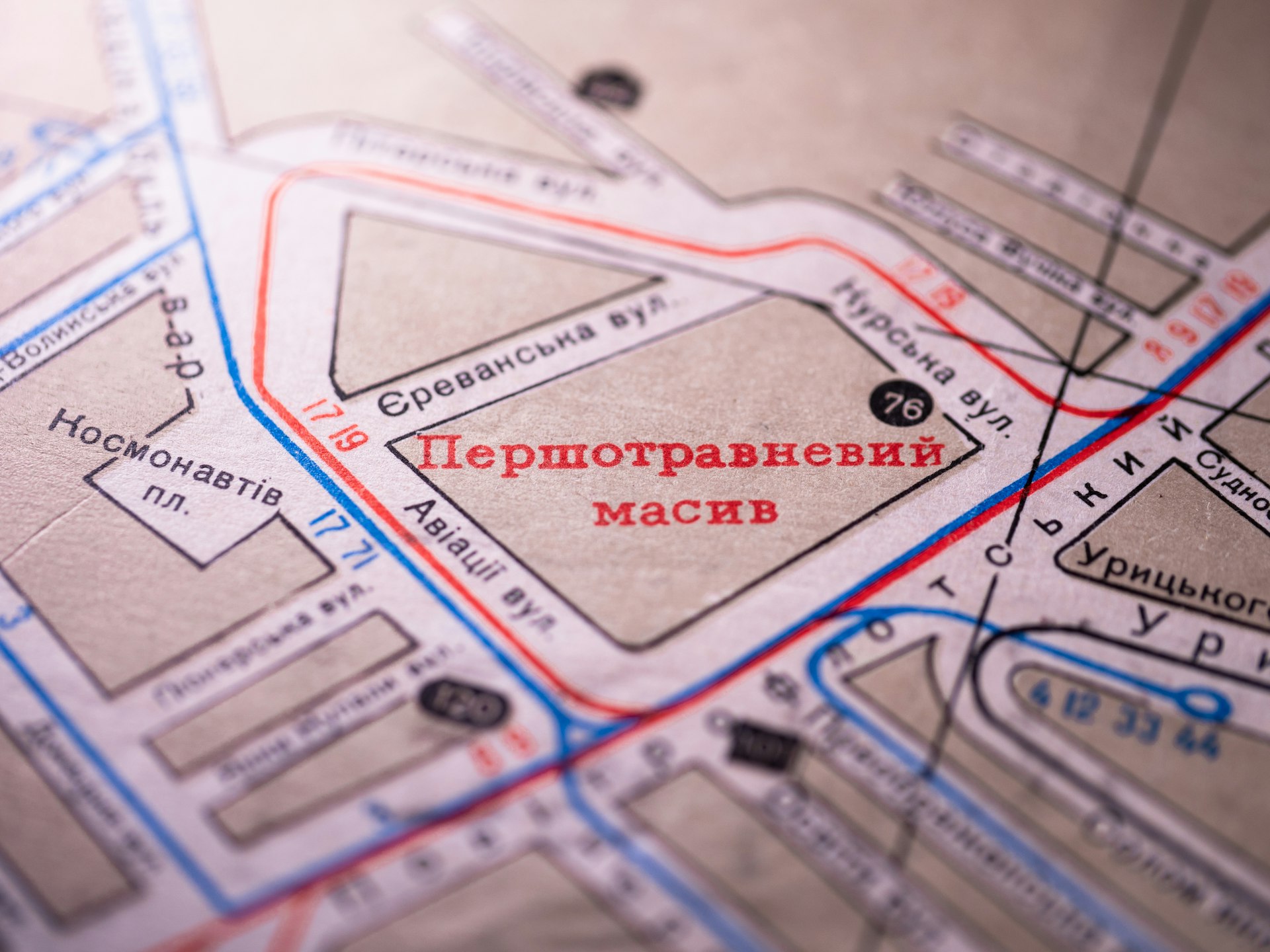 A detailed map shows a certain neighborhood.